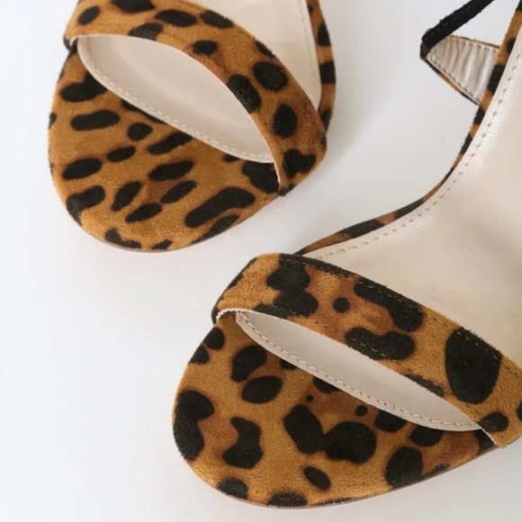 Lulu’s “Aimee” Leopard Lace Up Heels Size 7.5 - Picture 4 of 7
